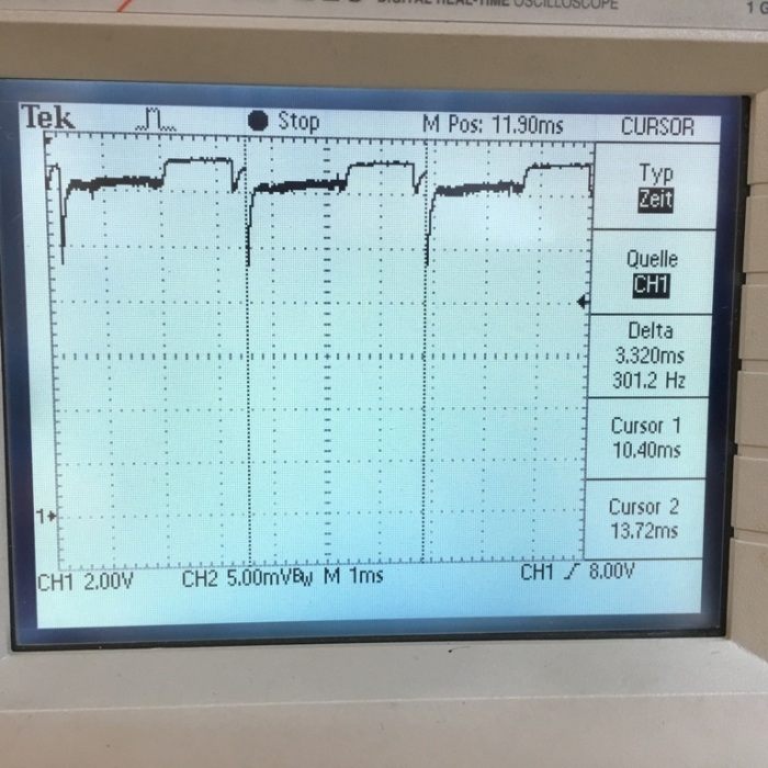 PWM Signal Schaltblitz, DC 100%<br />Frequenzmessung