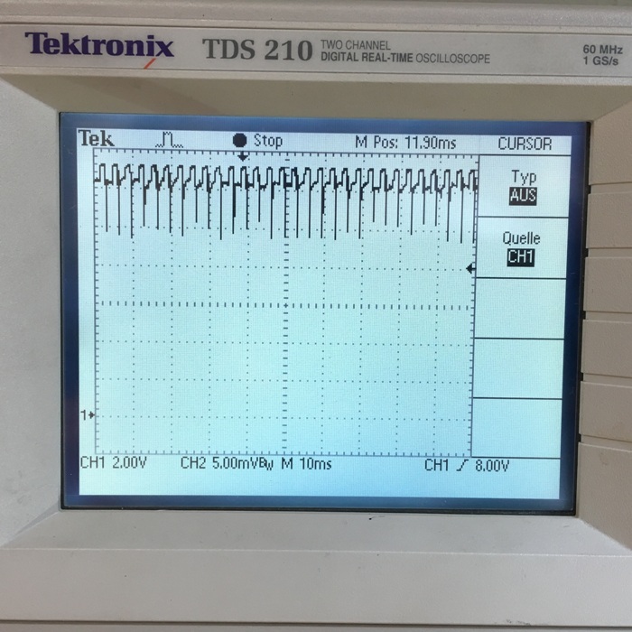 PWM Signal DC=100%,<br />Schaltblitz volle Leistung