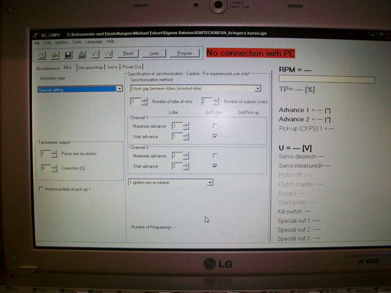 Hier noch die für die Eliminierung erforderlichen Änderungen in der Ignitech Software.