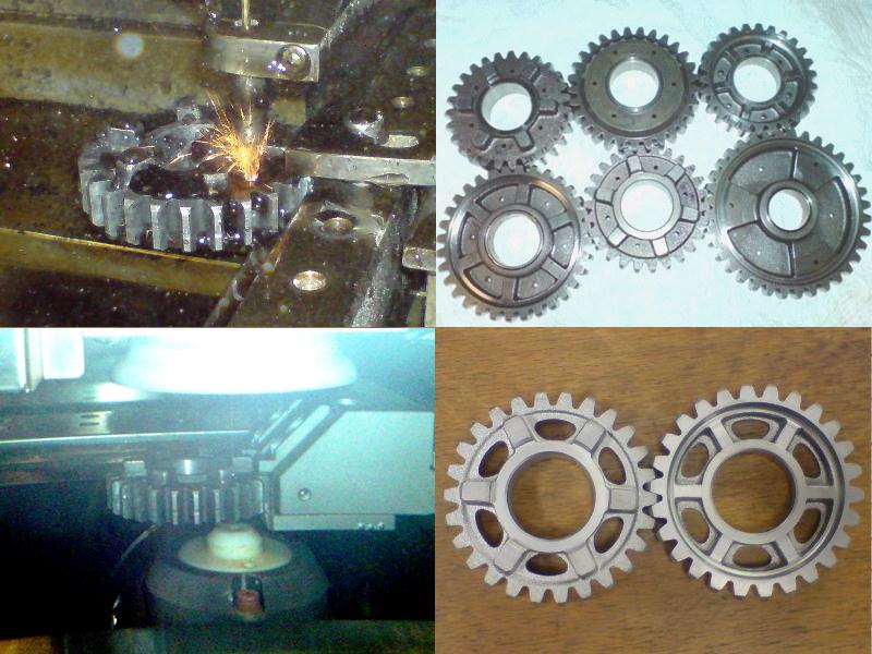 Oben links: Startloch bohren<br />Oben rechts: Löcher fertig<br />Unten links: Konturen schneiden<br />Unten rechts: Einbaufertig