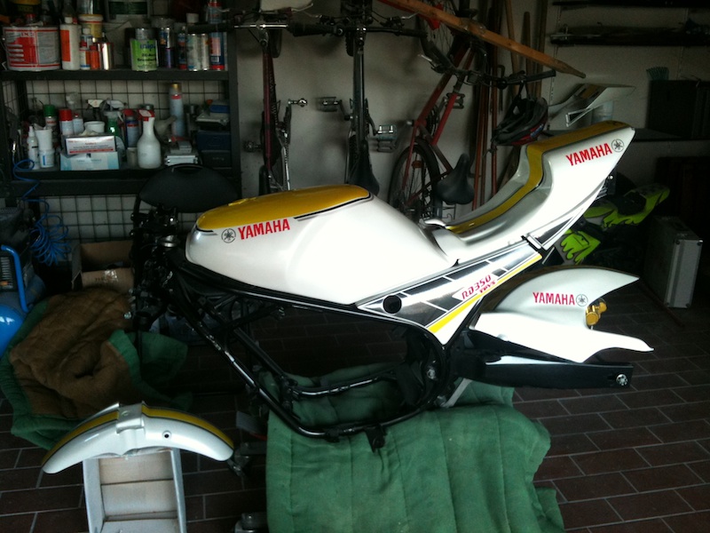 RD 350 mit FZR Schwinge / Höcker Wochner / Front Puig