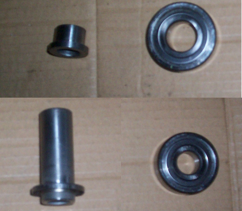 1 - Links Oben - Die Hülse die in das Radlager eingesteckt wird<br />2 - Rechts Oben - Das Radlager<br />3 - Links Unten - Das &amp;quot;Rohr&amp;quot; zwischen den Lagern<br />4 - Rechts Unten - Das andere Radlager