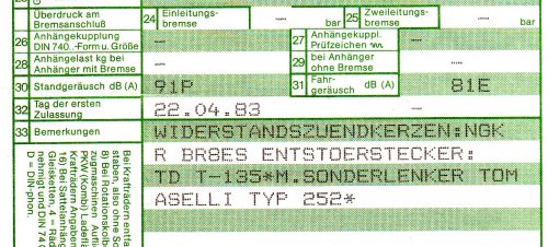 Tag der Erstzulassung 22.04.1983