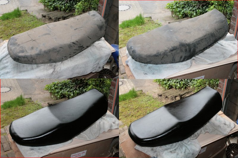 2 Sitzbänke aus dem Teilepaket<br />Oben jeweils vor dem Reinigen ....